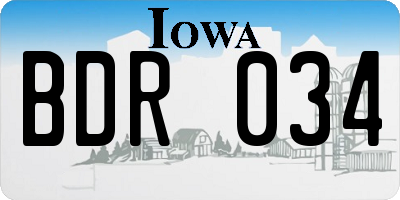 IA license plate BDR034
