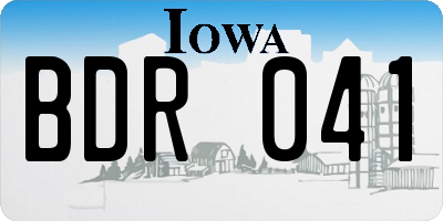 IA license plate BDR041