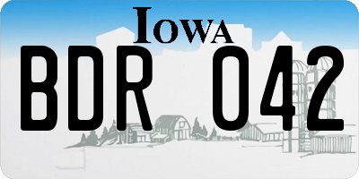 IA license plate BDR042