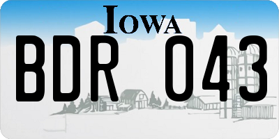 IA license plate BDR043