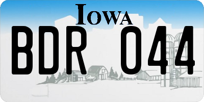IA license plate BDR044
