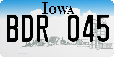 IA license plate BDR045