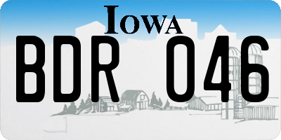 IA license plate BDR046