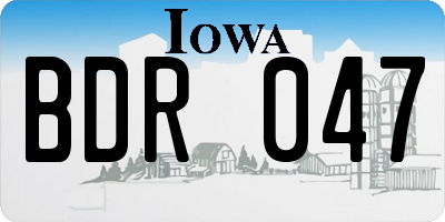 IA license plate BDR047