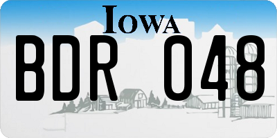 IA license plate BDR048