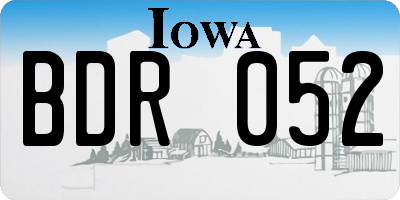 IA license plate BDR052