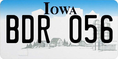 IA license plate BDR056