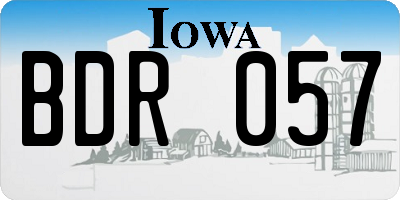 IA license plate BDR057