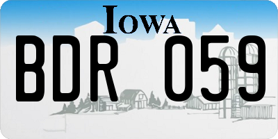 IA license plate BDR059