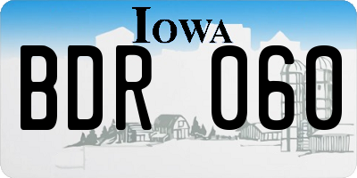 IA license plate BDR060
