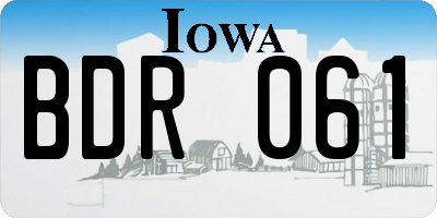 IA license plate BDR061