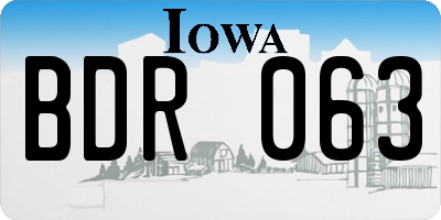 IA license plate BDR063