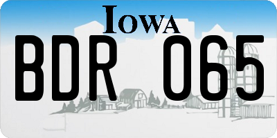IA license plate BDR065