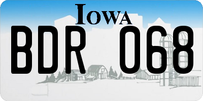 IA license plate BDR068