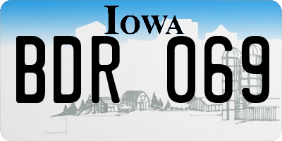 IA license plate BDR069