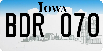 IA license plate BDR070