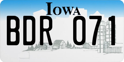 IA license plate BDR071