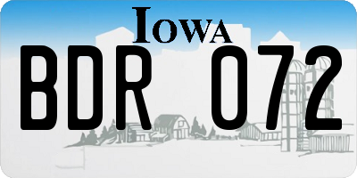 IA license plate BDR072