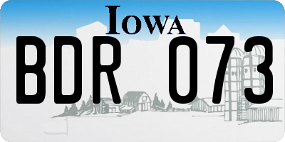 IA license plate BDR073