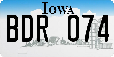 IA license plate BDR074