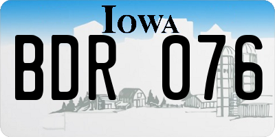 IA license plate BDR076