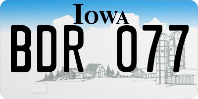 IA license plate BDR077