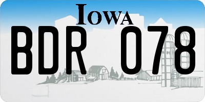 IA license plate BDR078
