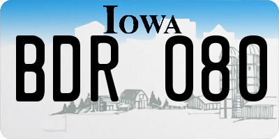 IA license plate BDR080
