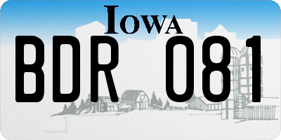 IA license plate BDR081