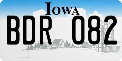IA license plate BDR082
