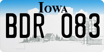 IA license plate BDR083