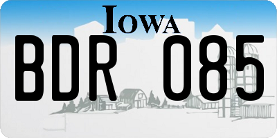 IA license plate BDR085