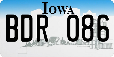 IA license plate BDR086