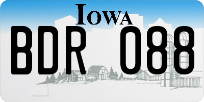IA license plate BDR088