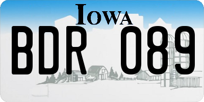IA license plate BDR089