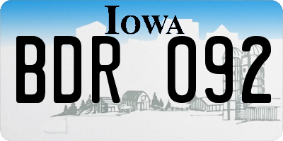 IA license plate BDR092