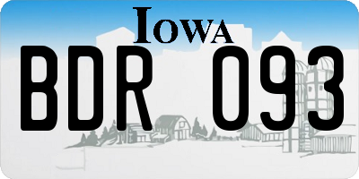 IA license plate BDR093