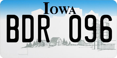 IA license plate BDR096