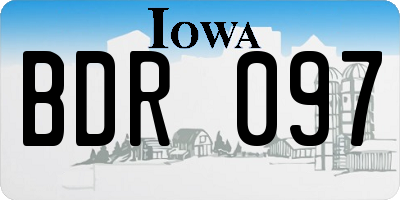 IA license plate BDR097