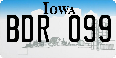 IA license plate BDR099