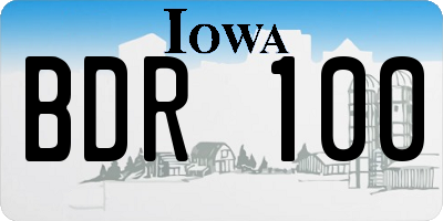 IA license plate BDR100