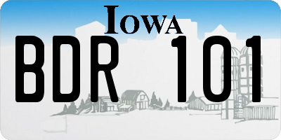 IA license plate BDR101