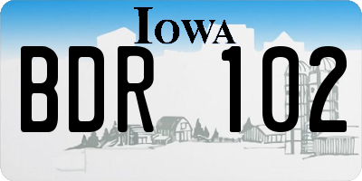 IA license plate BDR102