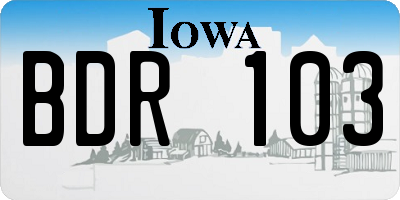 IA license plate BDR103