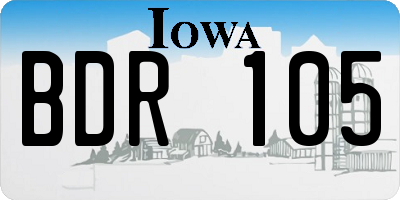 IA license plate BDR105