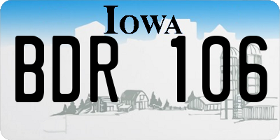 IA license plate BDR106