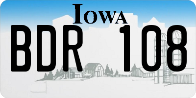 IA license plate BDR108
