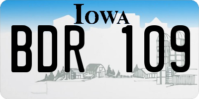 IA license plate BDR109