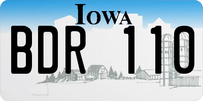 IA license plate BDR110