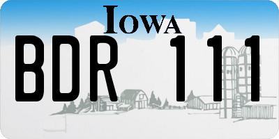 IA license plate BDR111